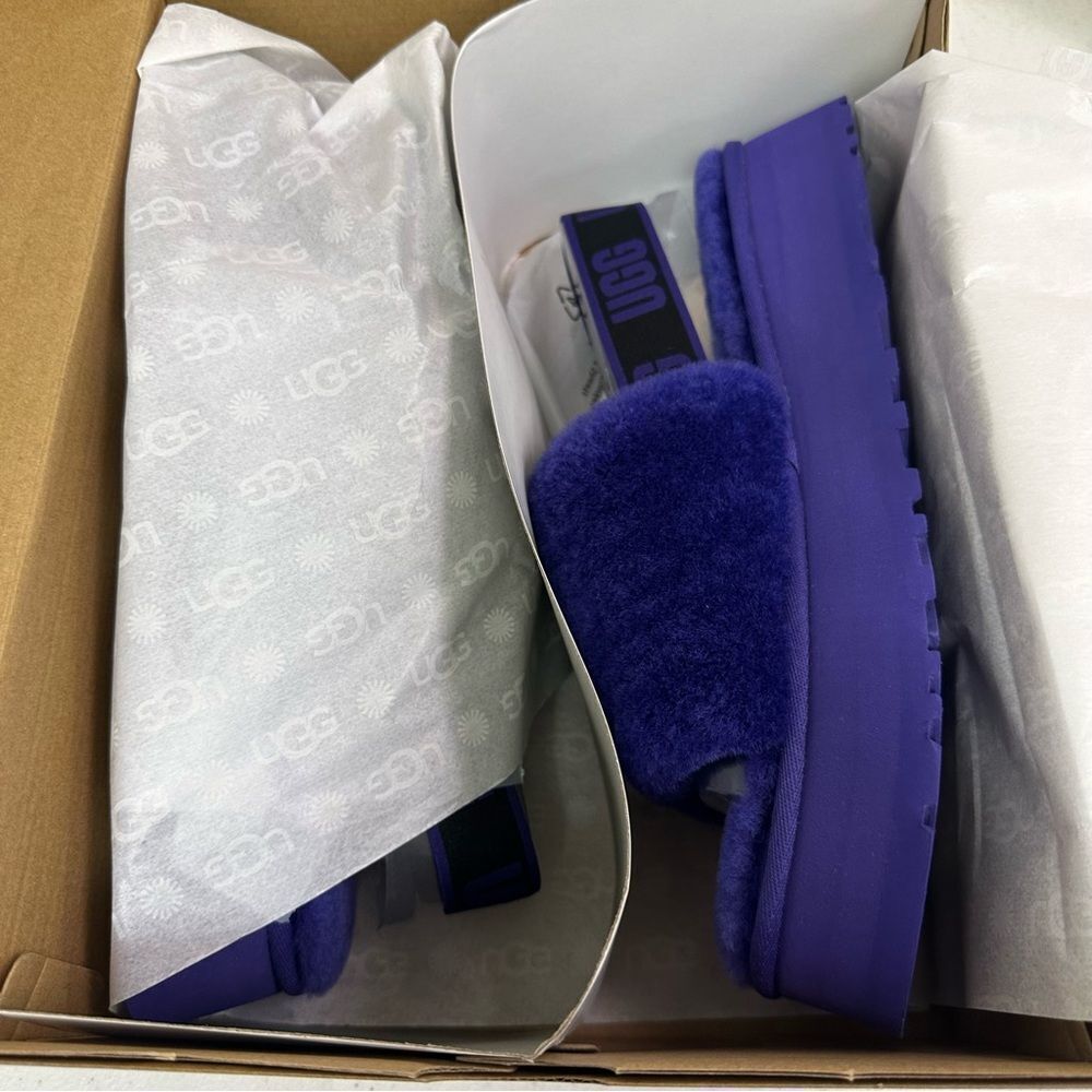 New Ugg Disco Slide Flatform Platform Sandal Slippers Violet Night